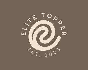 Coffee Swirl Café Letter E logo design