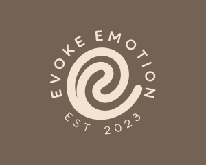 Coffee Swirl Café Letter E logo design