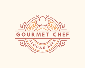 Ornament Fancy Chef Toque logo design