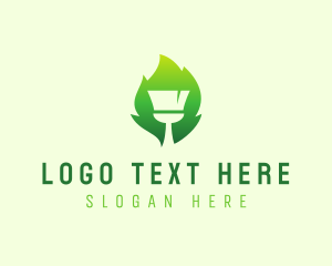 Organic Brush Leaf logo