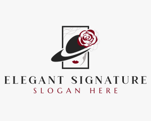 Elegant Floral Hat logo design