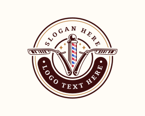 Barbershop Razor Haircut logo