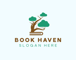 Bonsai Tree  Book  logo design