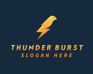 Gradient Thunder Bird logo design