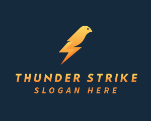 Gradient Thunder Bird logo design