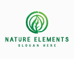 Grainy Natural Leaf logo design