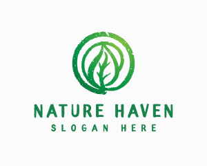 Grainy Natural Leaf logo design