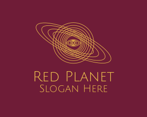 Galaxy Planet Eye Orbit logo design