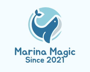 Blue Sperm Whale logo design