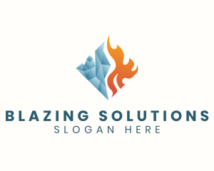 Fire Ice Cooling logo design