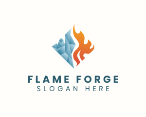 Fire Ice Cooling logo design