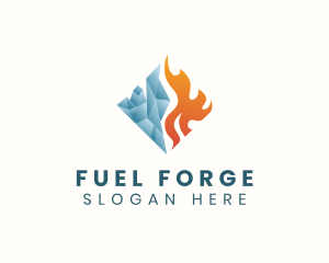 Fire Ice Cooling logo design