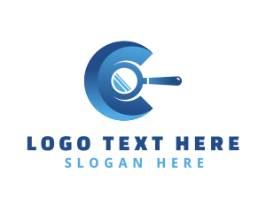 Blue Search Letter C Logo