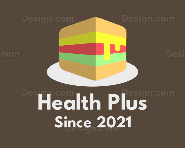 3D Burger Sandwich Logo