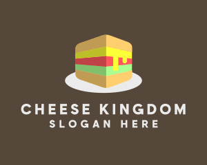 3D Burger Sandwich logo