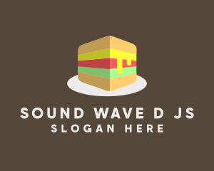 3D Burger Sandwich logo design