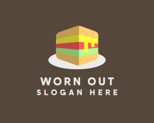 3D Burger Sandwich logo design