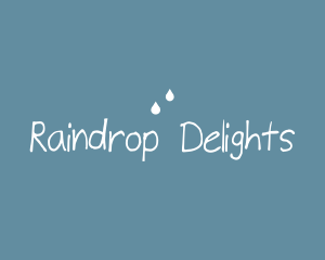 Raindrops Doodle Handwriting logo design