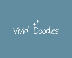 Raindrops Doodle Handwriting logo design