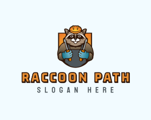 Handyman Screwdriver Raccoon logo design