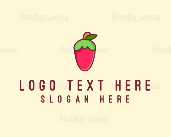 Strawberry Fruit Flavor Logo