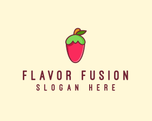 Strawberry Fruit Flavor logo design