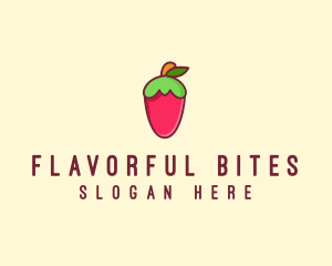 Strawberry Fruit Flavor logo design