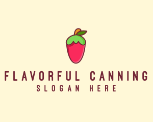 Strawberry Fruit Flavor logo design