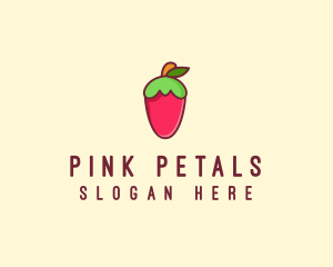 Strawberry Fruit Flavor logo design