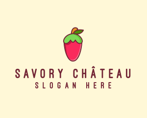 Strawberry Fruit Flavor logo design