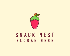 Strawberry Fruit Flavor logo design