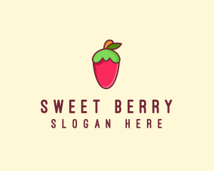 Strawberry Fruit Flavor logo design