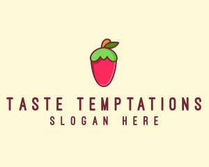 Strawberry Fruit Flavor logo design