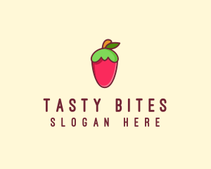 Strawberry Fruit Flavor logo design