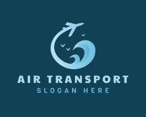 Wave Airplane Travel logo design