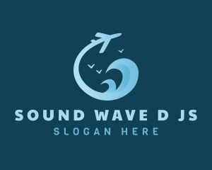 Wave Airplane Travel logo design