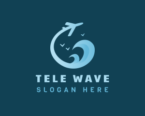 Wave Airplane Travel logo design