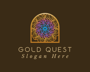 Gold Mandala Arch logo design