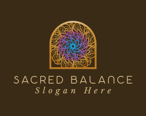 Gold Mandala Arch logo design