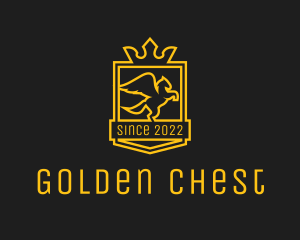 Golden Royal Pegasus Crest logo design