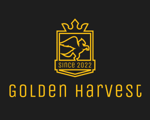 Golden Royal Pegasus Crest logo design