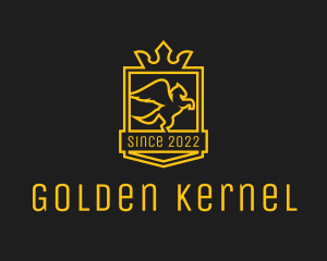 Golden Royal Pegasus Crest logo design