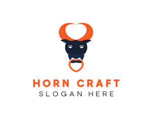 Bull Heart Horns logo design