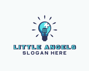 Puzzle Light Bulb Logo