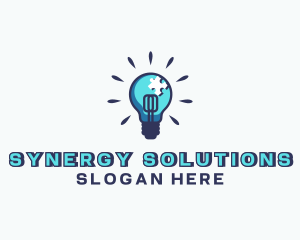 Puzzle Light Bulb logo