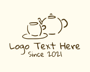 Teapot Cup Drawing logo