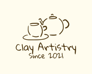 Teapot Cup Drawing logo