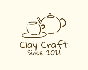 Teapot Cup Drawing logo