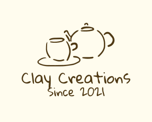 Teapot Cup Drawing logo