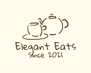 Teapot Cup Drawing logo